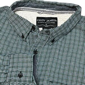 CODY JAMES AUTHENTIC WESTERN APPAREL MENS LONG SLEEVE BUTTON UP SHIRT CHECK EUC